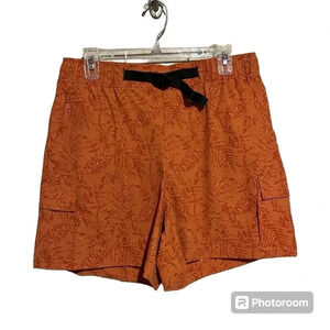 Aspen NWT Orange Leaf Cargo Shorts Sz L Belted Trail Pockets Hiking Camping